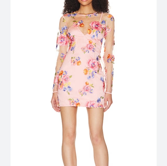 For Love And Lemons Dresses & Skirts - NWT For Love & Lemons Percy Mini Dress Multi Floral Embroidery XS